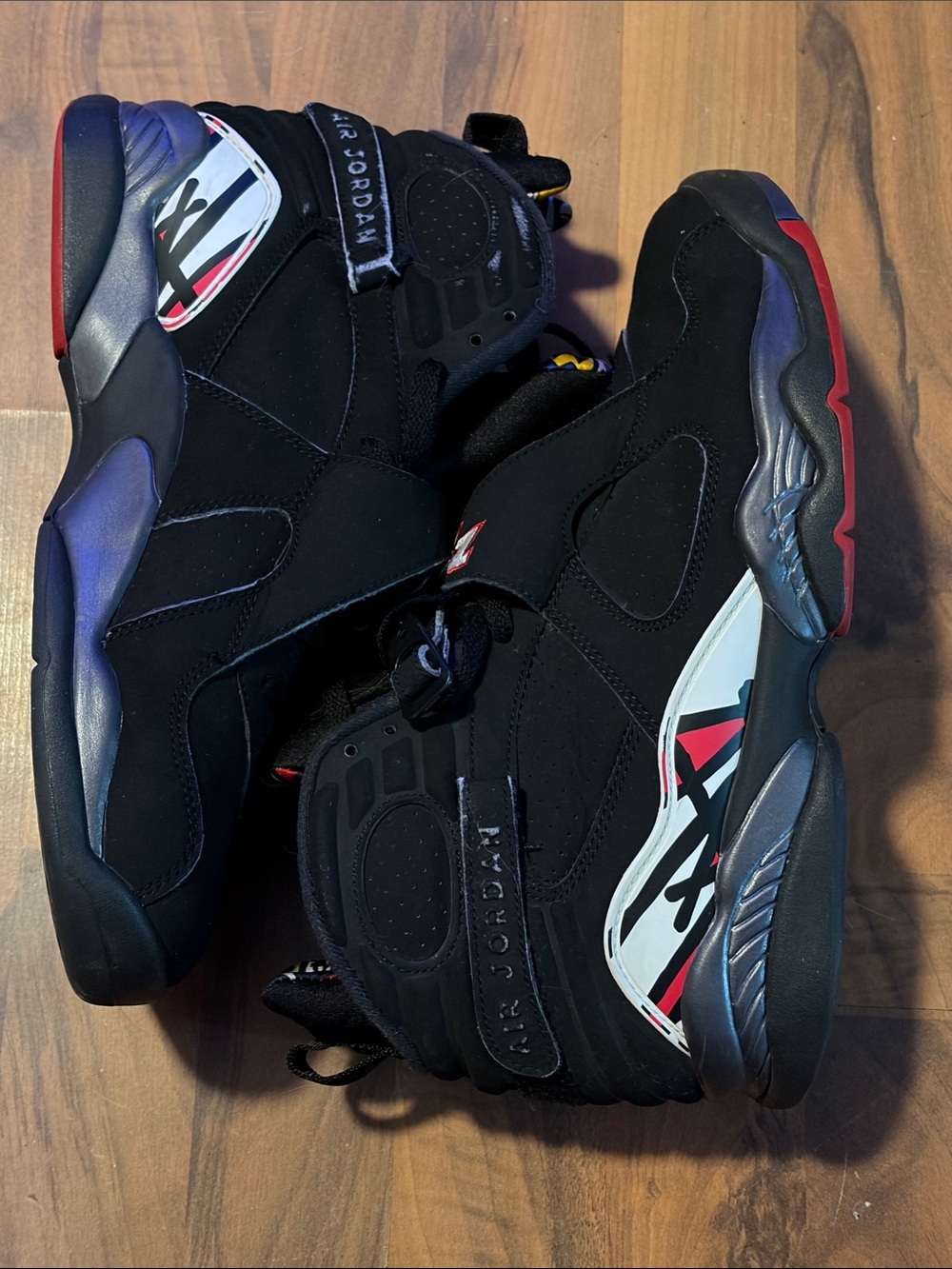 Jordan Men’s Black/Red/Purple High-Top Basketball Sneakers